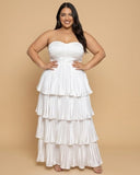Chantarae Sophisticated Plus Size A-Line Satin Charmeuse Bridesmaid Gown - N0380