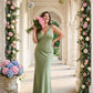 Silvarelle Modern Plus Size Sheath Bridesmaid Dress in Stretch Satin for Formal Wedding -N0357
