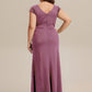 Plus Size Knotted Knit Cap Sleeve Maxi Glitter Evening Dress