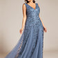 Plus Size Sparkling Sleeveless Leaf Sequin A-Line Formal Evening Dress