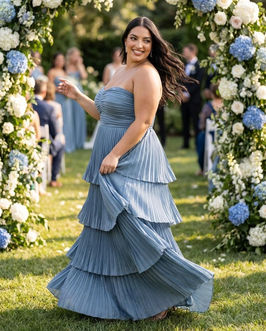Chantarae Sophisticated Plus Size A-Line Satin Charmeuse Bridesmaid Gown - N0380