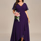 Plus Size Elegant Lotus Sleeves Chiffon Bridesmaid Dress