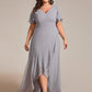 Plus Size Elegant Lotus Sleeves Chiffon Bridesmaid Dress
