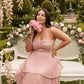Chantarae Soft Satin Ruffled A-Line Plus Size Bridesmaid Dress for Wedding Parties - N0382