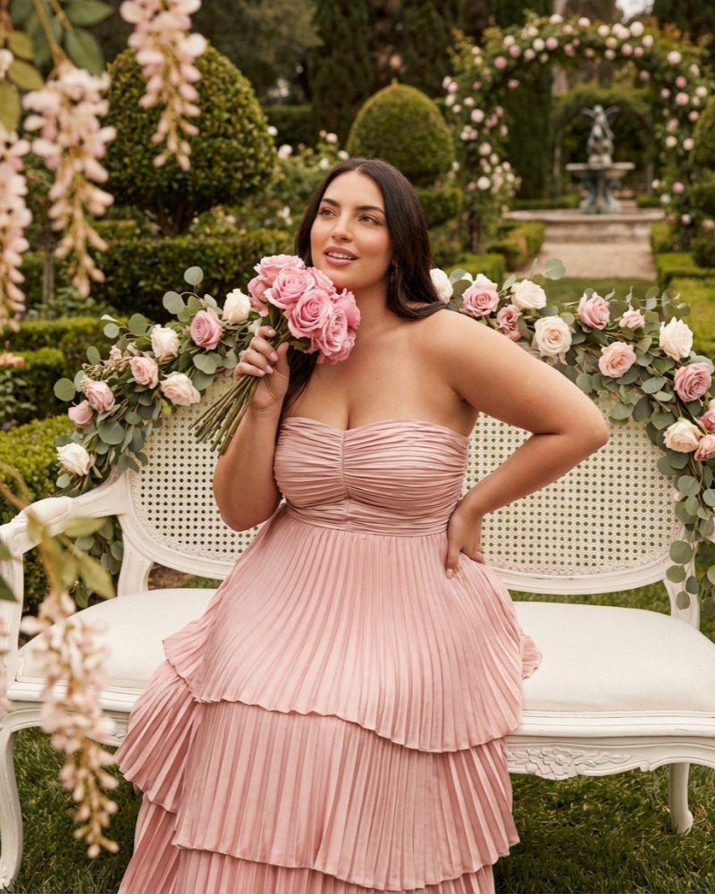 Chantarae Soft Satin Ruffled A-Line Plus Size Bridesmaid Dress for Wedding Parties - N0382
