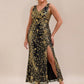 Plus Size Knotted Sequin Formal Evening Dress