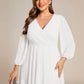Plus Size Chiffon A-Line 3/4 Sleeves Asymmetrical Hem Wedding Guest Dress