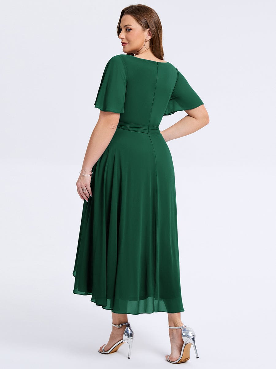 Plus Size Tie Knot Chiffon Wedding Guest Dress