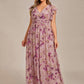 Plus Size Chiffon Pleated A-Line Back Cutout Bridesmaid Dress