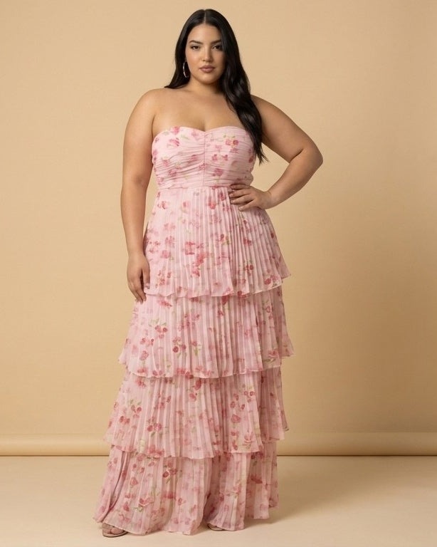 Chantarae Elegant Plus Size A-Line Chiffon Bridesmaid Dress - N0376