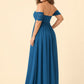 Elegant A-Line Backless Bridesmaid Gown in Soft Pleats and Flowy Chiffon