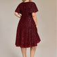 Plus Size Sequin Ruffle Sleeve Formal Dress