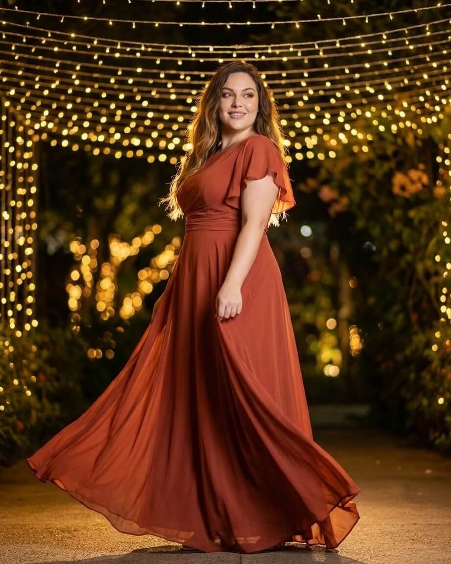 Avenleigh Plus Size Classic A-Line Chiffon Bridesmaid Dress Floor Length for Wedding - N0330