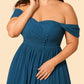 Elegant A-Line Backless Bridesmaid Gown in Soft Pleats and Flowy Chiffon
