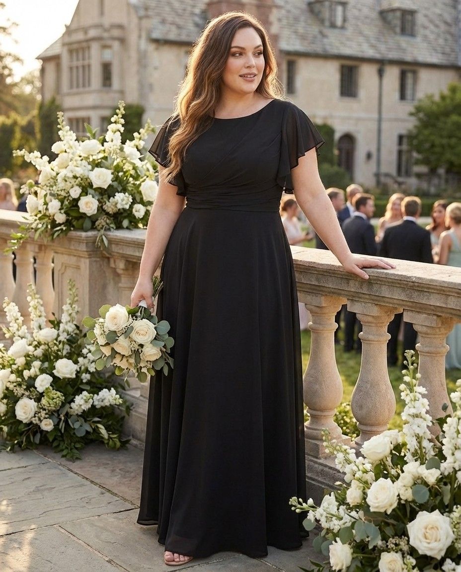 Avenleigh Plus Size Classic A-Line Chiffon Formal Bridesmaid Dress for Wedding Look - N0343