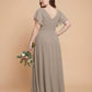 Avenleigh Plus Size Romantic A-Line Chiffon Pleated Bridesmaid Dress for Wedding - N0328