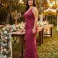Silvarelle Chic Plus Size Sheath Bridesmaid Dress with Lace Overlay for Wedding Ceremony -N0355