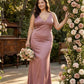Silvarelle Elegant Stretch Satin Plus Size Bridesmaid Dress with Lace Trim for Weddings - N0359
