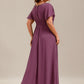 Plus Size Printed Chiffon Pleated Maxi Wedding Guest Dress