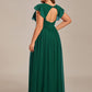 Plus Size Chiffon Pleated A-Line Back Cutout Bridesmaid Dress
