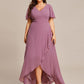 Plus Size Elegant Lotus Sleeves Chiffon Bridesmaid Dress