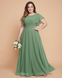 Avenleigh Classic A-Line Chiffon Plus Size Bridesmaid Dress with Light Fabric for Ceremony -N0333
