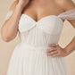 Plus Size A-Line Tulle Bridesmaid Dress with Ruched Slit Detail