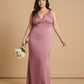 Silvarelle Plus Size Flowy Feminine Evening Gown, Straight Back Sheath Dress for Wedding Engagement Parties -N0360