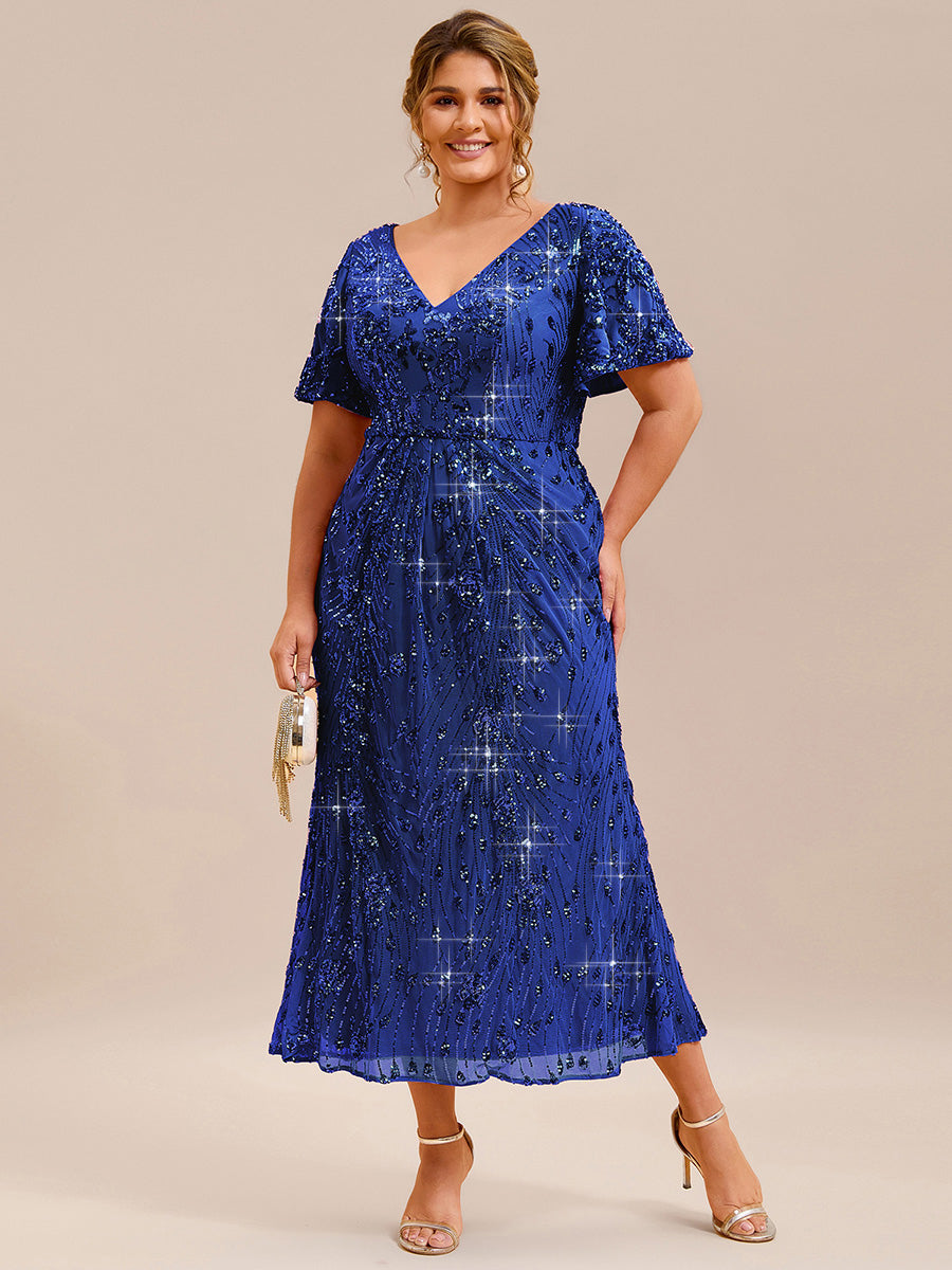 Plus Size Sequin Mermaid Formal Dress