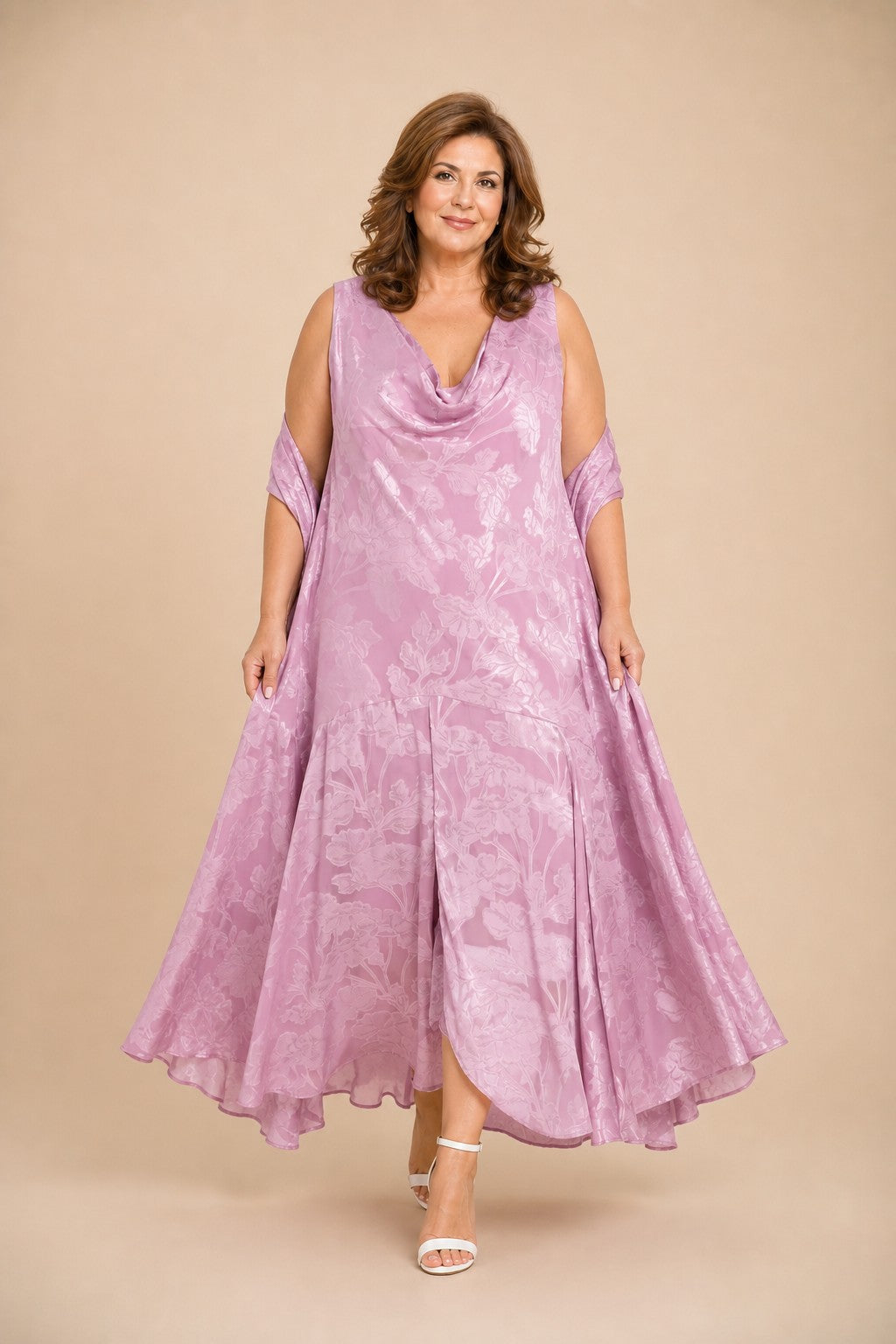 Scarvelle Plus Size Elegant Strapless Floral Evening Gown with Romantic Volume for Weddings and Gala Events