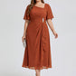 Plus Size Chiffon Ruffle Sleeve Formal Dress