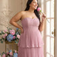 Chantarae Elegant Plus Size A-Line Chiffon Bridesmaid Dress with Sweetheart Neckline - N0373