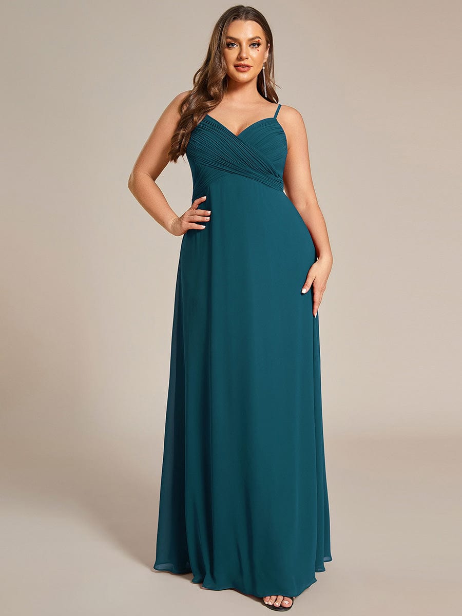 Plus Size Draped Back Criss-Cross Chiffon A-Line Bridesmaid Dress