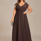 Plus Size Chiffon Pleated A-Line Back Cutout Bridesmaid Dress