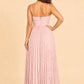 Plus Size Strapless Floral Burnout A-Line Bridesmaid Dress with Pleated Skirt