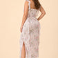 Elegant Plus Size Bridesmaid Dress Floral Lace Ruffle Slit Backless Maxi Gown Romantic Guest Dress
