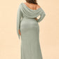 Romantic Bridesmaid Dress with One Shoulder Sleeve and Tie Accent