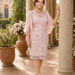 Plus Size Mother of the Bride Dress with Floral Embroidery and Chiffon Sleeves Elegant Formal Gown