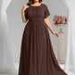 Plus Size Simple Chiffon Pleated A-Line Bridesmaid Dress