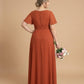 Petaline Minimalist Plus Size Bridesmaid Dress with Soft Pleats for Wedding N0325