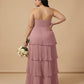 Chantarae Romantic Plus Size A Line Chiffon Bridesmaid Dress Sweetheart Floor Length Formal Gown For Wedding Guest Prom Wedding Events - N0372