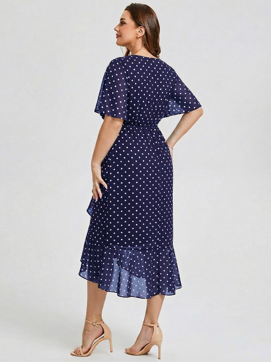 Plus Size Printed Mermaid Chiffon Wedding Guest Dress
