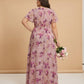 Petaline Plus Size Short Sleeve Chiffon Bridesmaid Dress N0322