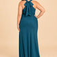 Elegant Plus Size Halter Neck Stretch Satin Bridesmaid Dress