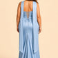 Strapless Satin Bridesmaid Dress with Open Back and Sculpted Silhouette