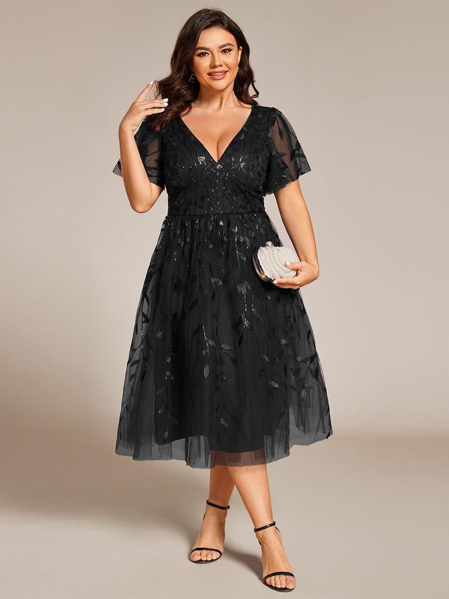 Plus Size Sparkly Midi Cocktail Dress