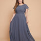 Avenleigh Plus Size Romantic A-Line Chiffon Bridesmaid Dress for Formal Wedding Events - N0336