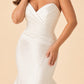 Plus Size Timeless Strapless Bridal Dress with Pleated Waist and Flowing Train