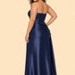 Plus Size Strapless Bridesmaid Dress Ruched Maxi Dress with Draped Waist Tie Elegant Gown