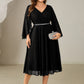 Plus Size Deep V-Neck Chiffon Wedding Guest Dress